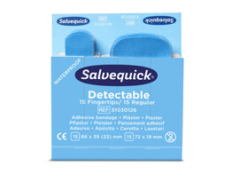 Salvequick pleister dedecteerbaar vingertop blauw 6 30 stuks