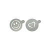 Pochoirs a cafe en acier inoxydable  Smiley et Coeur  2 pieces